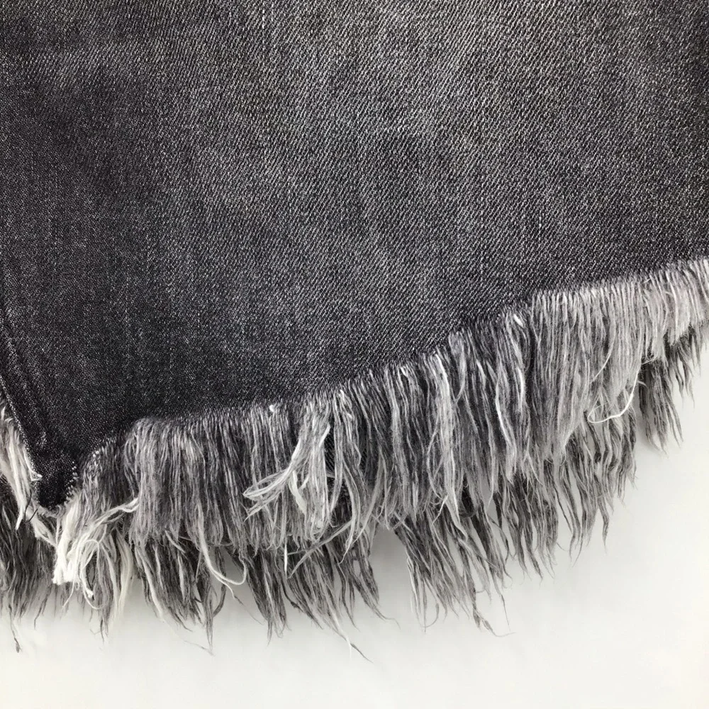 Free People Maverick Charcoal Asymmetrical Denim Skirt